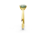 Yellow gold Fancy Green Princess Cut Diamond Solitaire Engagement Ring with Cathedral Setting and Four-Prong Mount_20