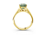 Yellow gold Fancy Green Princess Cut Diamond Solitaire Engagement Ring with Cathedral Setting and Four-Prong Mount_21