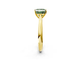 Yellow gold Fancy Green Princess Cut Diamond Solitaire Engagement Ring with Cathedral Setting and Four-Prong Mount_26