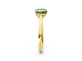 Yellow gold Fancy Green Princess Cut Diamond Solitaire Engagement Ring with Cathedral Setting and Four-Prong Mount_74