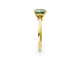 Yellow gold Fancy Green Princess Cut Diamond Solitaire Engagement Ring with Classic Band and Four-Prong Setting_20
