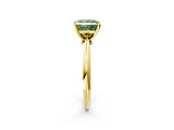 Yellow gold Fancy Green Princess Cut Diamond Solitaire Engagement Ring with Classic Band and Four-Prong Setting_26