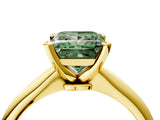 Yellow gold Fancy Green Princess Cut Diamond Solitaire Engagement Ring with Classic Band and Four-Prong Setting_28