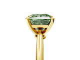 Yellow gold Fancy Green Princess Cut Diamond Solitaire Engagement Ring with Classic Band and Four-Prong Setting_29