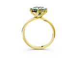 Yellow gold Fancy Green Princess Cut Diamond Solitaire Engagement Ring with Four-Prong Setting and Classic Band_23