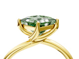 Yellow gold Fancy Green Princess Cut Diamond Solitaire Engagement Ring with Four-Prong Setting and Classic Band_24