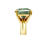 Yellow gold Fancy Green Princess Cut Diamond Solitaire Engagement Ring with Round Band and Four-Prong Setting_93