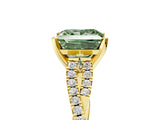 Yellow gold Fancy Green Princess Cut Diamond Solitaire Engagement Ring with Twisted Pavé Band and Four-Prong Setting_37