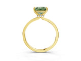 Yellow gold Fancy Green Princess Cut Diamond Solitaire Ring with Classic Band and Four-Prong Setting_3