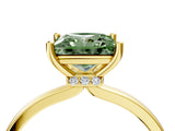 Yellow gold Fancy Green Princess Cut Diamond Solitaire Ring with Classic Band and Four-Prong Setting_4