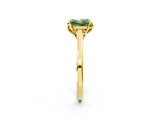 Yellow gold Fancy Green Princess Cut Diamond Solitaire Ring with Flower Prong Setting and Classic Band_14