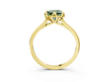 Yellow gold Fancy Green Princess Cut Diamond Solitaire Ring with Flower Prong Setting and Classic Band_15