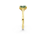 Yellow gold Fancy Green Princess Cut Diamond Solitaire Ring with Flower Prong Setting and Classic Band_38