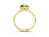 Yellow gold Fancy Green Princess Cut Diamond Solitaire Ring with Flower Prong Setting and Classic Band_39