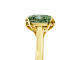 Yellow gold Fancy Green Princess Cut Diamond Solitaire Ring with Flower Prong Setting and Classic Band_41