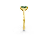 Yellow gold Fancy Green Princess Cut Diamond Solitaire Ring with Flower Prong Setting and Classic Band_60