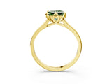 Yellow gold Fancy Green Princess Cut Diamond Solitaire Ring with Flower Prong Setting and Classic Band_61