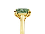 Yellow gold Fancy Green Princess Cut Diamond Solitaire Ring with Flower Prong Setting and Classic Band_63
