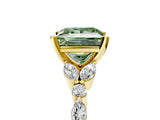 Yellow gold Fancy Green Princess Cut Diamond Solitaire Ring with Side Stones and Four-Prong Setting_21