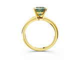 Yellow gold Fancy Green Princess Cut Diamond Solitaire Ring with Six-Prong Setting and Classic Band_57