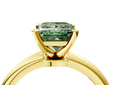 Yellow gold Fancy Green Princess Cut Diamond Solitaire Ring with Six-Prong Setting and Classic Band_58