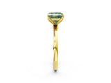 Yellow gold Fancy Green Princess Cut Diamond Solitaire Ring with Thin Band and Prong Setting_14