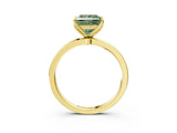 Yellow gold Fancy Green Princess Cut Diamond Solitaire Ring with Thin Band and Prong Setting_15
