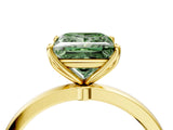 Yellow gold Fancy Green Princess Cut Diamond Solitaire Ring with Thin Band and Prong Setting_16