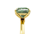 Yellow gold Fancy Green Princess Cut Diamond Solitaire Ring with Thin Band and Prong Setting_17