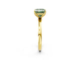 Yellow gold Fancy Green Princess Cut Diamond Solitaire Ring with Thin Band and Prong Setting_26