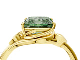 Yellow gold Fancy Green Princess Cut Diamond Solitaire Ring with Twist Band and Four-Prong Setting_33