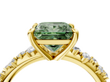 Yellow gold Fancy Green Princess  Cut Diamond Vine Band with Four-Prong Setting_4