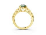Yellow gold Fancy Green Princess  Cut Halo Diamond Ring with Channel Set Band and Four-Prong Setting_33