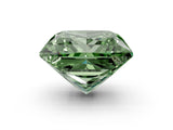 Yellow gold Fancy Green Princess Cut Halo Round Diamond Solitaire Ring with Pavé Band and Four-Prong Setting_51