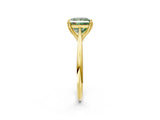 Yellow gold Fancy Green Princess Cut Solitaire Diamond Ring with Six-Prong Setting and Classic Band_14