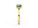 Yellow gold Fancy Green Princess  Cut Solitaire Engagement Ring with Four-Prong Setting on a Classic Band_2