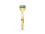 Yellow gold Fancy Green Princess Cut Solitaire Engagement Ring with Tapered Band and Four-Prong Setting_5