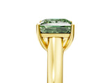 Yellow gold Fancy Green Princess Cut Solitaire Engagement Ring with Tapered Band and Four-Prong Setting_8