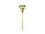 Yellow gold Fancy Green Princess  Cut Solitaire Engagement Ring with Thin Band and Four-Prong Setting_5