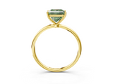 Yellow gold Fancy Green Princess  Cut Solitaire Engagement Ring with Thin Band and Four-Prong Setting_6