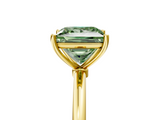 Yellow gold Fancy Green Princess  Cut Solitaire Engagement Ring with Thin Band and Four-Prong Setting_8