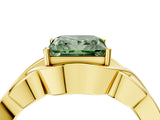 Yellow gold Fancy Green Princess Cut Solitaire Intertwined Band Prong Setting Ring_4