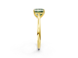 Yellow gold Fancy Green Princess  Cut Solitaire Ring with Cathedral Band and Four-Prong Setting_2
