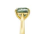 Yellow gold Fancy Green Princess  Cut Solitaire Ring with Cathedral Band and Four-Prong Setting_5