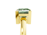 Yellow gold Fancy Green Princess  Cut Solitaire Ring with Four-Prong Setting and Classic Band_5