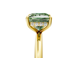 Yellow gold Fancy Green Princess  Cut Solitaire Ring with Thin Band and Four-Prong Setting_5
