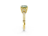 Yellow gold Fancy Green Princess Cut Solitaire Split Shank Pave Diamond Engagement Ring with Four-Prong Setting_26
