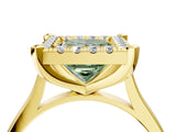 Yellow gold Fancy Green Princess  Diamond Cluster Halo Solitaire with Four-Prong Setting_27