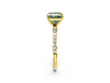 Yellow gold Fancy Green Princess  Diamond Pavé Band with Six-Prong Setting_33