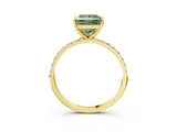 Yellow gold Fancy Green Princess  Diamond Pavé Band with Six-Prong Setting_34